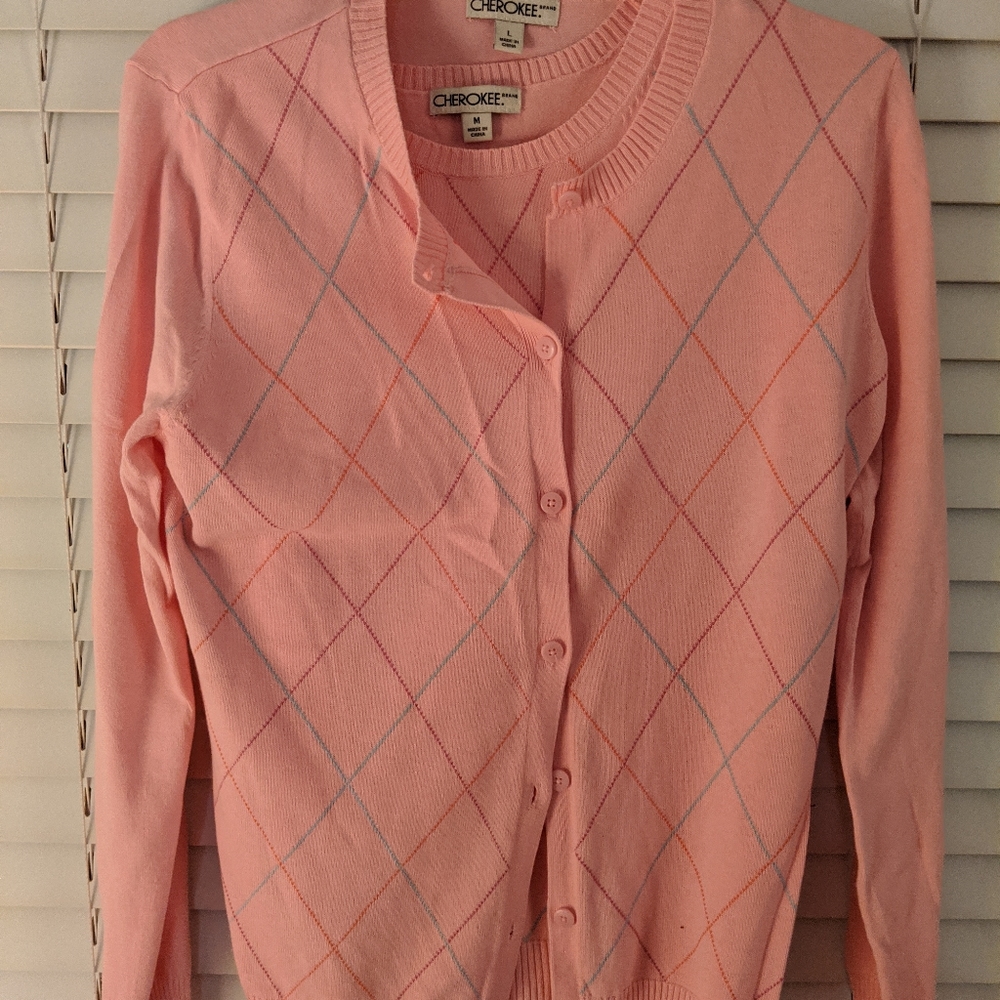 Cherokee cardigan sweater and matching shirt